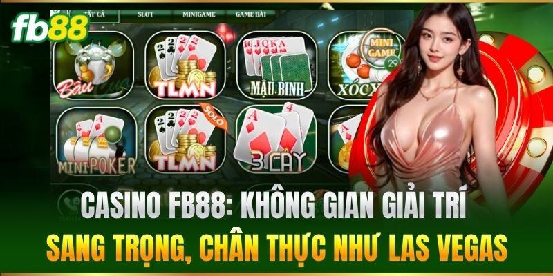 Casino 1 Casino FB88: Không gian giải trí sang trọng, mô phỏng chân thực như Las Vegas