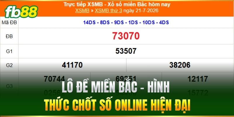 Lô Đề Miền Bắc FB88 - Kỹ Thuật Soi Cầu Bất Bại Mỗi Ngày 2 Lô Đề Miền Bắc - Hình thức chốt số online hiện đại